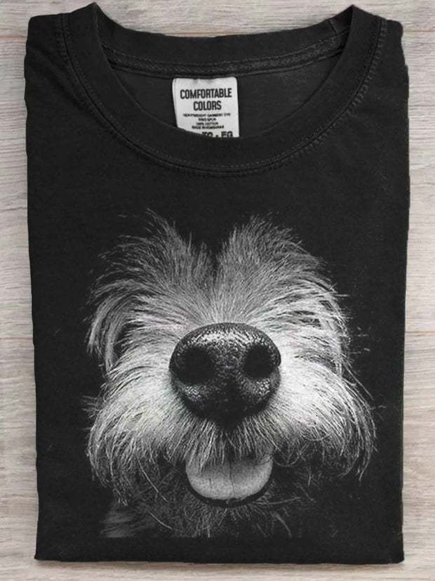 Funny Puppy Print Casual Short Sleeve T-Shirt