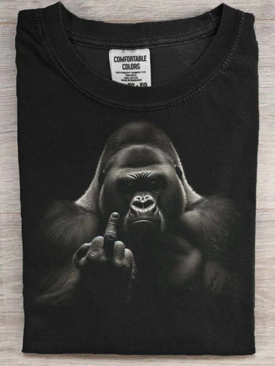 Funny Orangutan Print Casual Short Sleeve T-Shirt