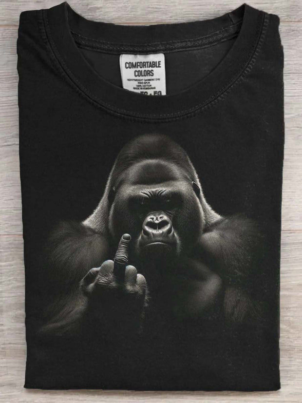 Funny Orangutan Print Casual Short Sleeve T-Shirt