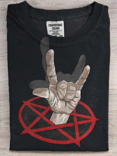 Halloween Magic Phalanx Print Casual Short Sleeve T-Shirt
