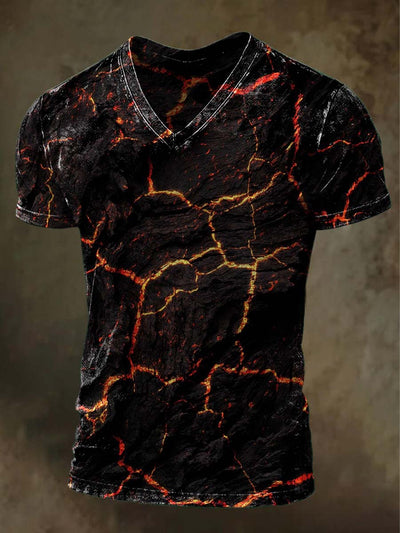 Abstract 3D Art Print Casual V-Neck Short Sleeve T-Shirt
