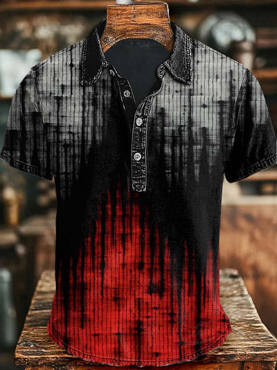 Abstract Gradient Art Casual Short Sleeve Polo Shirt