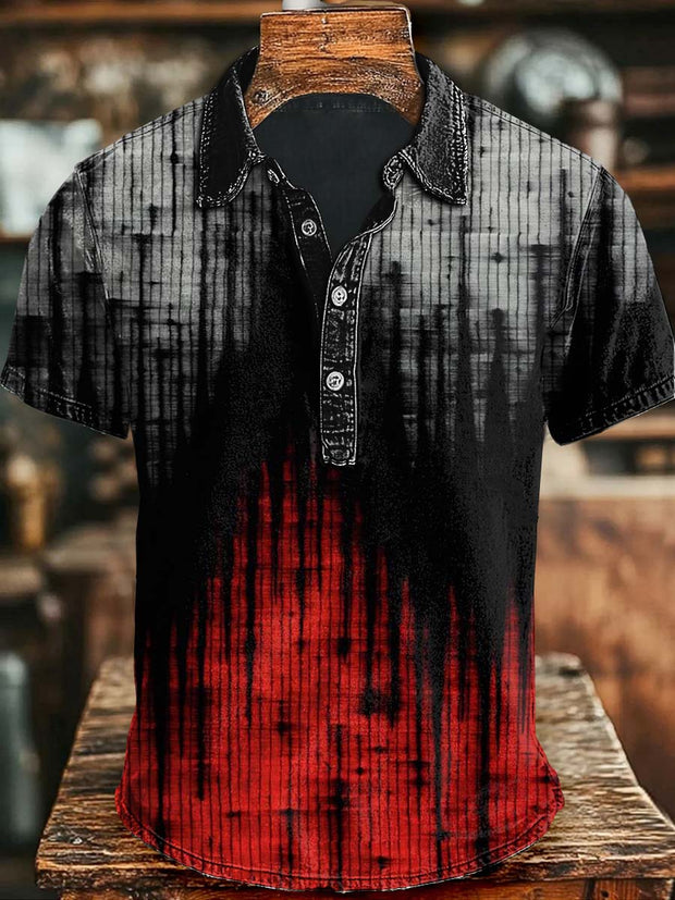 Abstract Gradient Art Casual Short Sleeve Polo Shirt