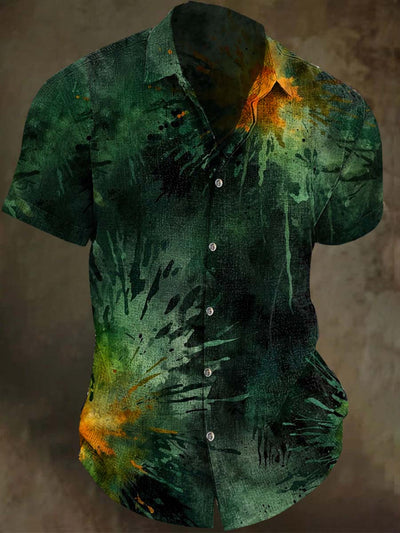 Abstract Rendering Print Casual Short Sleeve Shirt