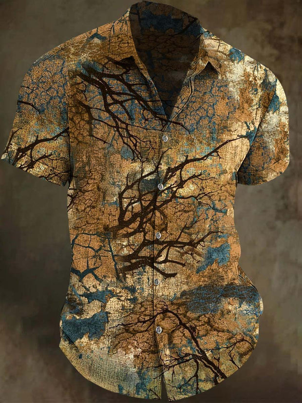 Abstract Color Clash Art Print Casual Short Sleeve Shirt