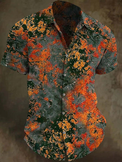Abstract Print Casual Short Sleeve Shirt