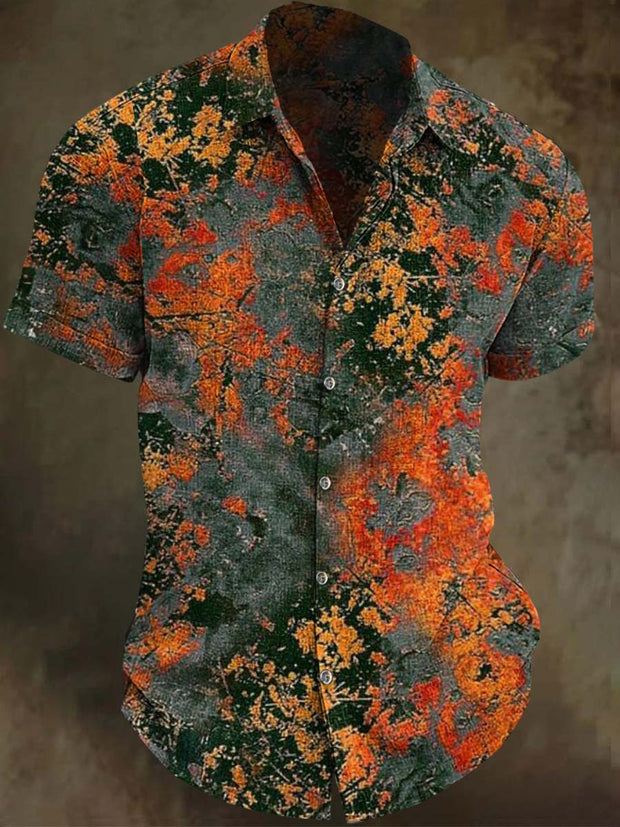 Abstract Print Casual Short Sleeve Shirt