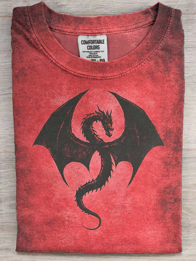 Halloween Dragon Print Casual Short Sleeve T-Shirt