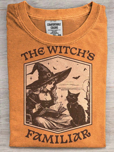 Halloween Witch Family Print Casual Short Sleeve T-Shirt