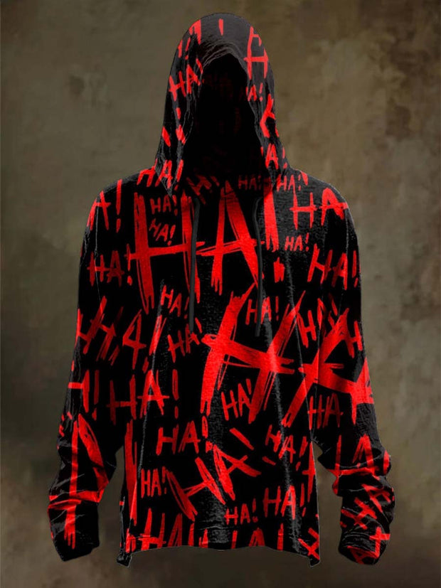 Halloween Letter Print Casual Hooded Sweatshirt