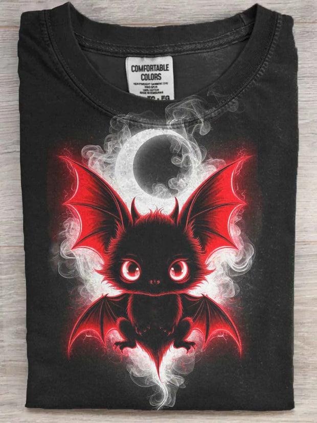 Halloween Bat Baby Print Casual Short Sleeve T-Shirt