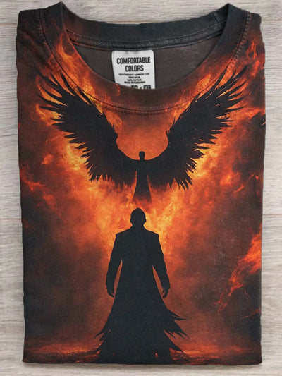 Halloween Dark Fantasy Print Casual Short Sleeve T-Shirt