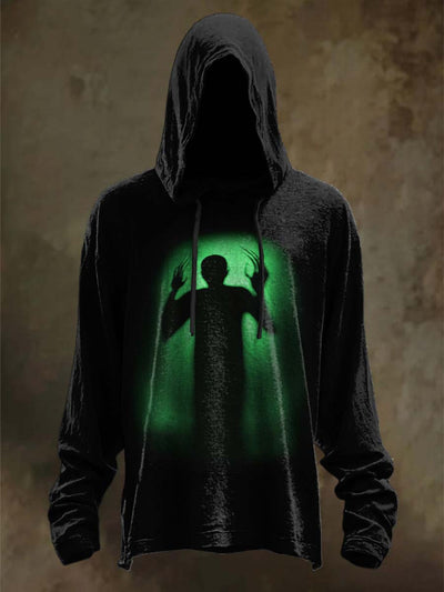 Halloween Scary Figures Print Casual Long Sleeve Hooded Sweatshirt