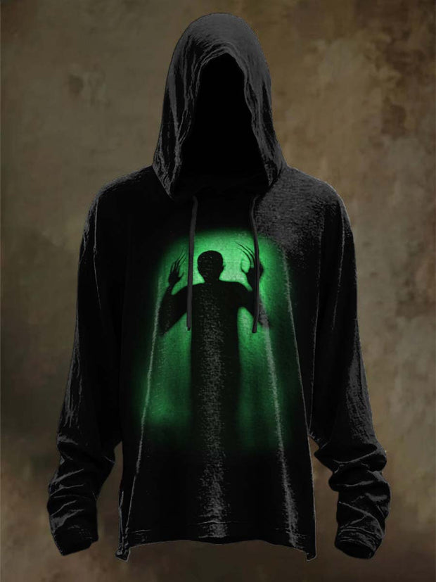 Halloween Scary Figures Print Casual Long Sleeve Hooded Sweatshirt