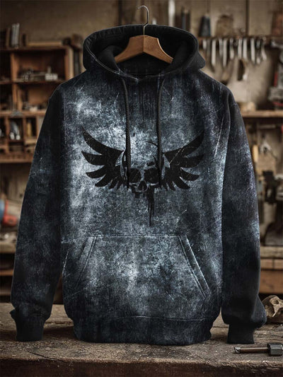 Halloween Skull Print Casual Hooded Sweatshirt