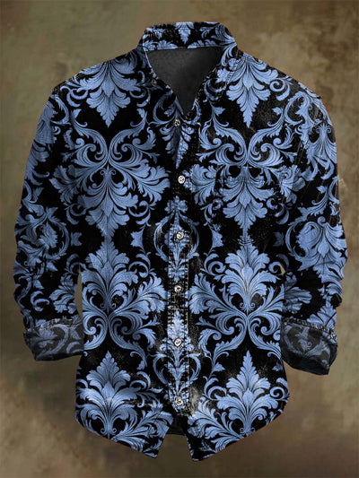 Gothic Floral Print Casual Long Sleeve Shirt