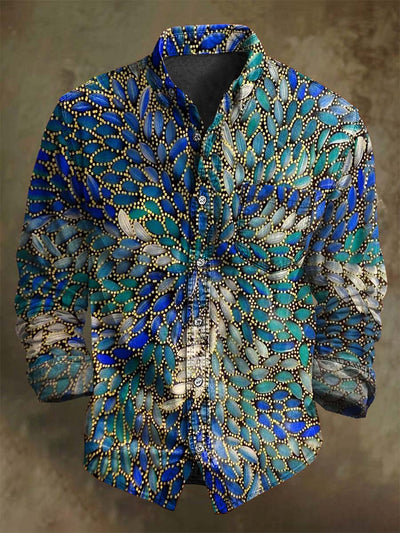Vintage Floral Print Casual Long Sleeve Shirt