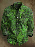 Vintage Irregular Floral Print Casual Long Sleeve Shirt