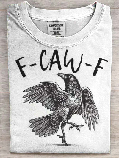 Halloween Raven Print Casual Short Sleeve T-Shirt