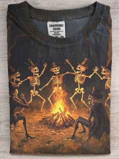 Halloween Skull Carnival Print Casual Short Sleeve T-Shirt