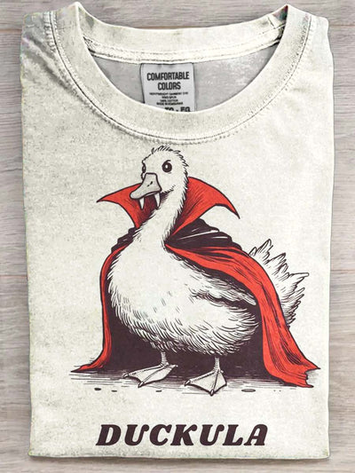Halloween Duck Gura Printed Casual Short Sleeve T-Shirt