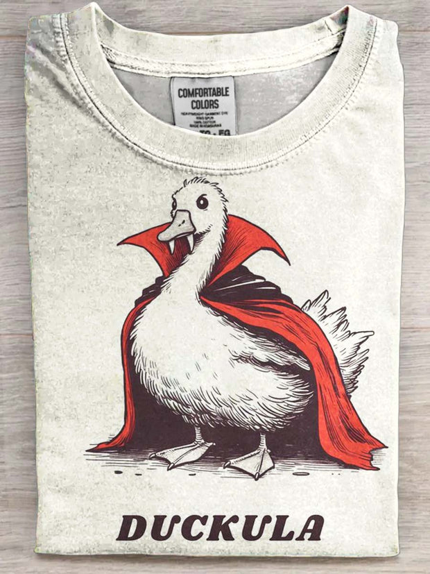 Halloween Duck Gura Printed Casual Short Sleeve T-Shirt
