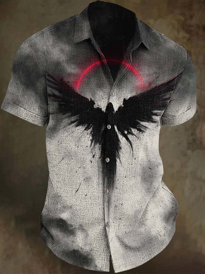 Dark Fantasy Print Casual Short Sleeve Shirt
