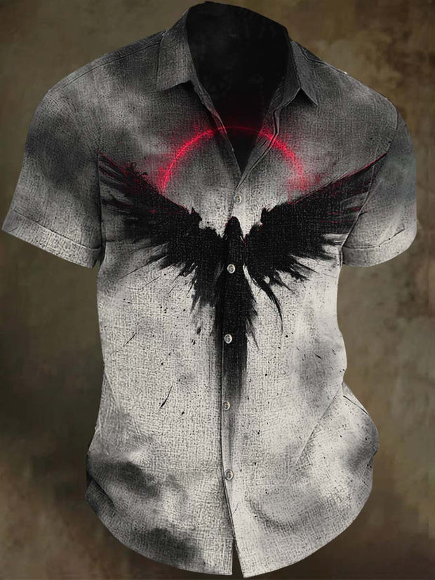 Dark Fantasy Print Casual Short Sleeve Shirt