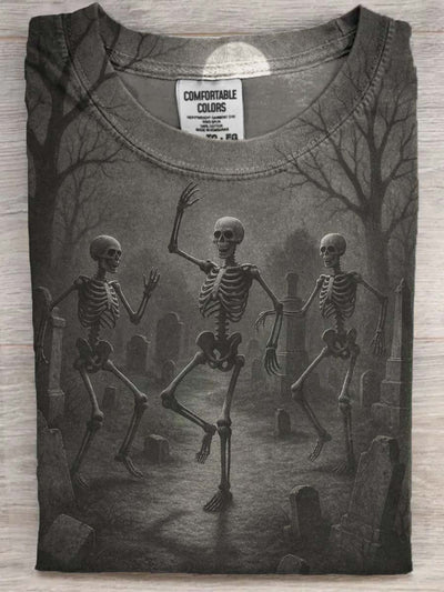 Halloween Skull Carnival Print Casual Short Sleeve T-Shirt