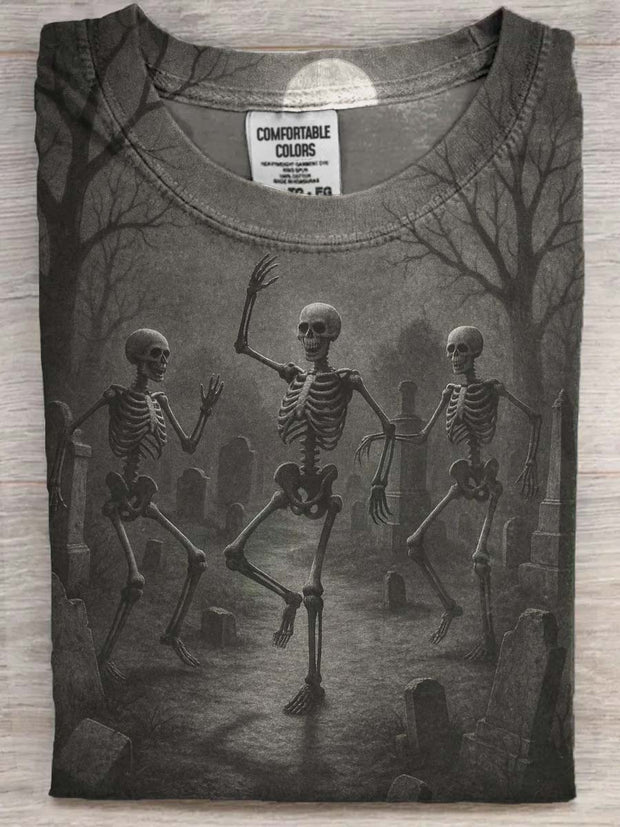 Halloween Skull Carnival Print Casual Short Sleeve T-Shirt