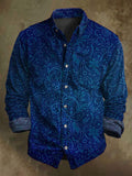 Vintage Floral Print Casual Long Sleeve Shirt