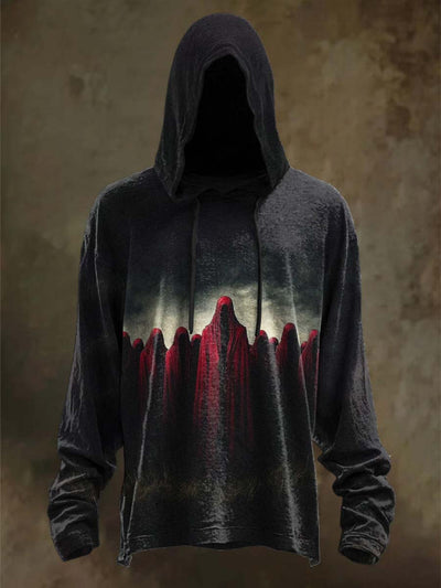 Halloween Dark Fantasy Print Casual Hooded Sweatshirt