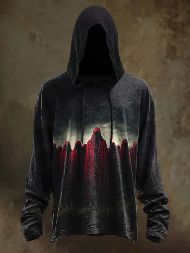 Halloween Dark Fantasy Print Casual Hooded Sweatshirt