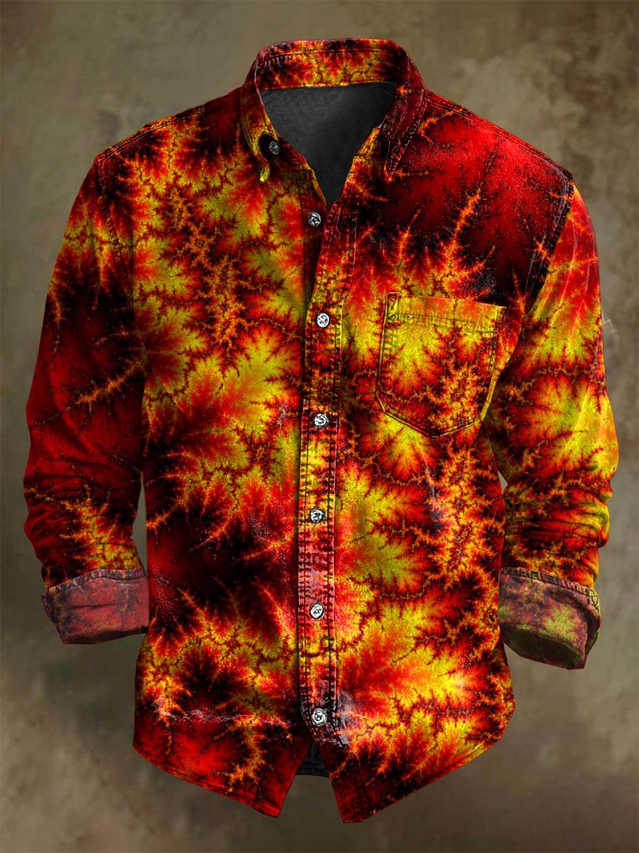 Abstract Rendering Print Casual Long Sleeve Shirt