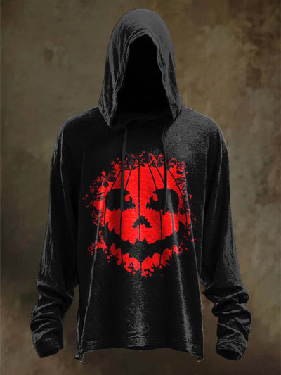 Halloween Bat Print Casual Hooded Sweatshirt