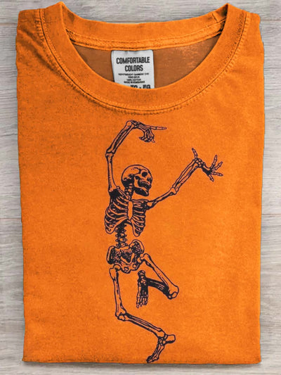 Halloween Skull Print Casual Short Sleeve T-Shirt