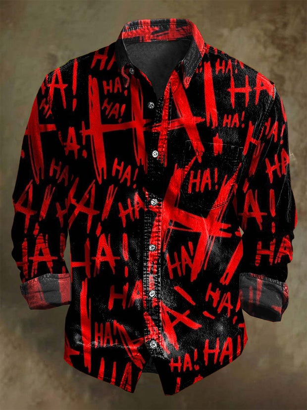 Halloween Printed Casual Long Sleeve Shirt