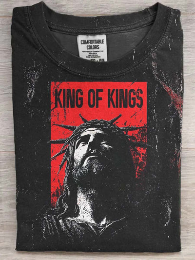 Jesus King of Kings Printed Casual Short Sleeve T-Shirt