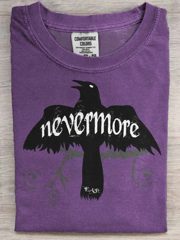 Halloween Raven Never Fades Printed Casual Short-Sleeved T-Shirt
