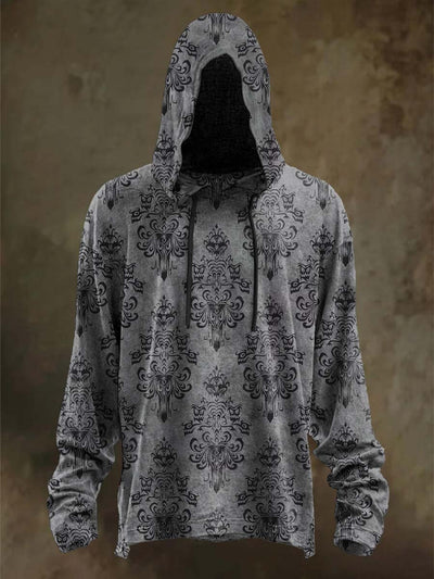 Gothic Print Casual Hooded Sweatshirt