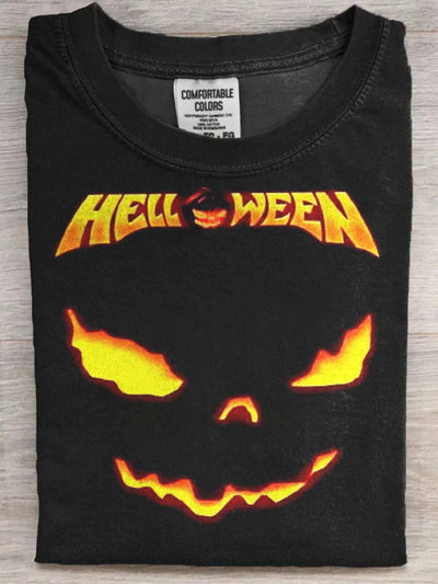 Halloween Evil Smiley Face Print Casual Short Sleeve T-Shirt