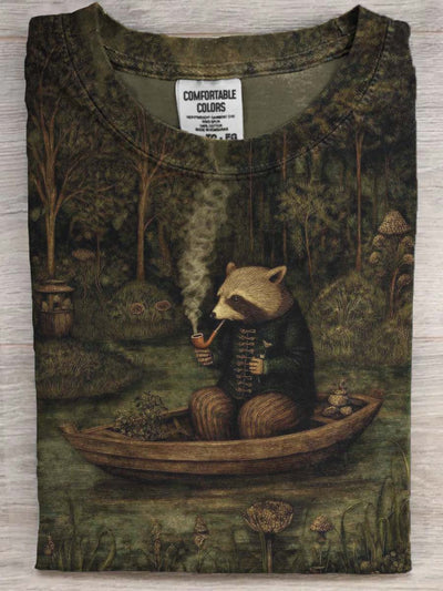Halloween Dark Fantasy Print Casual Short Sleeve T-Shirt