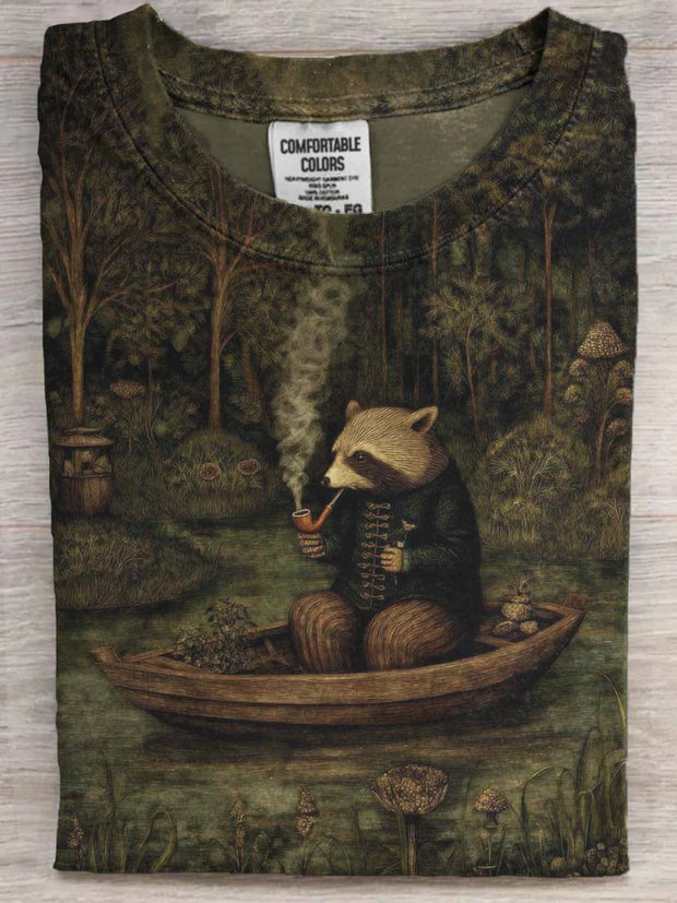 Halloween Dark Fantasy Print Casual Short Sleeve T-Shirt