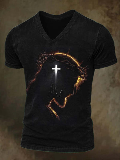 Faith Jesus Printed Casual Short Sleeve T-Shirt