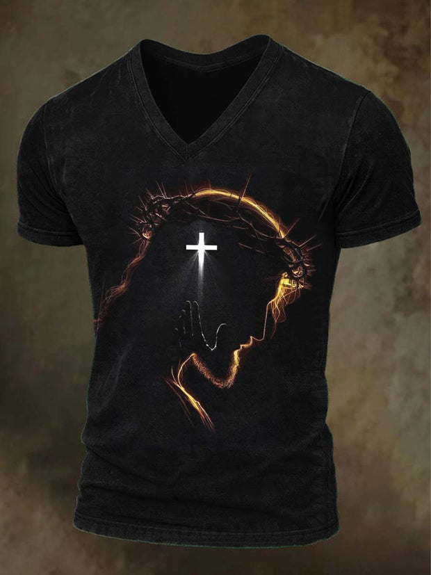 Faith Jesus Printed Casual Short Sleeve T-Shirt