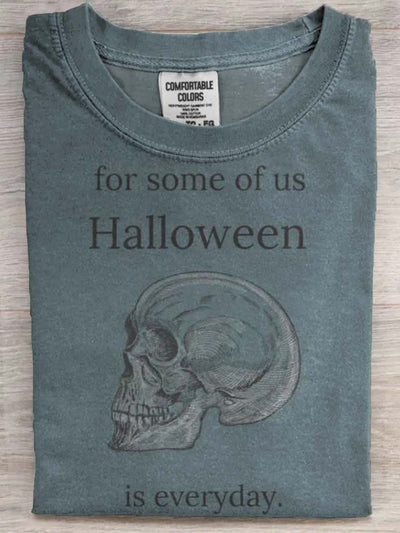 Halloween Skull Print Casual Short Sleeve T-Shirt