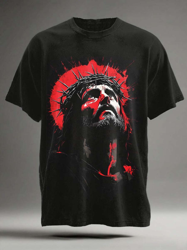 Faith Jesus Printed Casual Short Sleeve T-Shirt