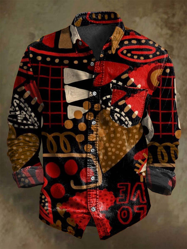 Mystic Abstract Print Casual Long Sleeve Shirt