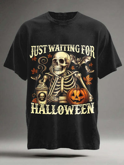 Waiting for Halloween Printed Casual Short Sleeve T-Shirt