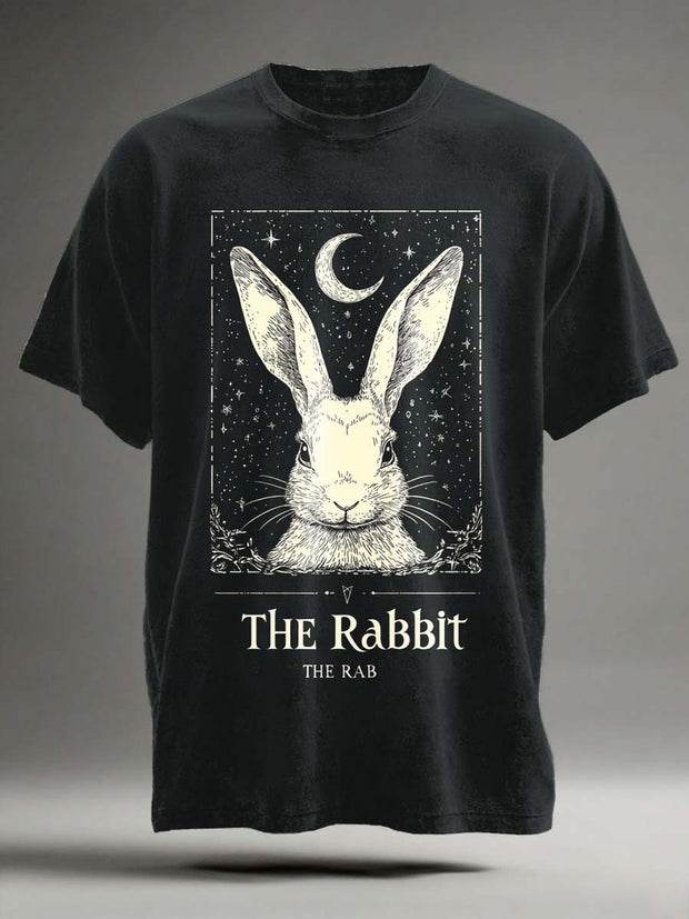 Halloween Bunny Print Casual Short Sleeve T-Shirt